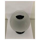 Rare Jet Black Base Pedestal Fairy Lamp with Frosted Shade