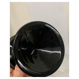 Rare Jet Black Base Pedestal Fairy Lamp with Frosted Shade