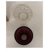 Vintage Mosser Glass Fairy Lamp - Amethyst & Clear