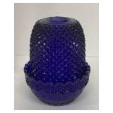 S. Clarke Diamond Point Fairy Pyramid Lamp - Cobalt Blue