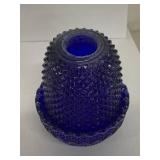 S. Clarke Diamond Point Fairy Pyramid Lamp - Cobalt Blue