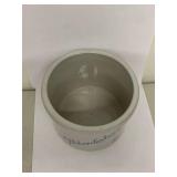 Vintage Stoneware Advertising Crock - The Haberdashery