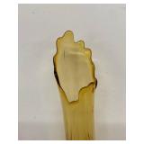 19" Amber Glass Swung Vase with Hobnail Design