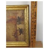 Vintage Signed Landscape Painting of Boats on Water