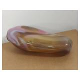 Artist Signed Swirl Glass Vase - Multicolor Design - 10 inches