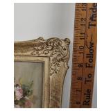 Vintage Floral Painting by Madeline R. C. Mothers, 1954 - Ornate Frame