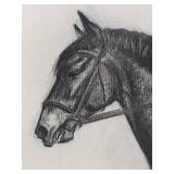 Three Artworks: Charcoal Horse Drawings R Ramstad & Bill Sucke Print