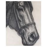 Three Artworks: Charcoal Horse Drawings R Ramstad & Bill Sucke Print