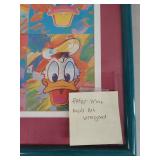 Framed Donald Duck Art by Peter Max - Unsigned