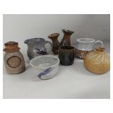 Lot of 7 Unique Handmade Ceramic Pottery Pieces