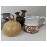 Lot of 7 Unique Handmade Ceramic Pottery Pieces