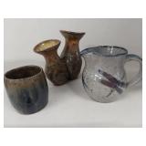 Lot of 7 Unique Handmade Ceramic Pottery Pieces