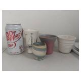 Decorative Pottery Lot: Serving Tray and Assorted Cups