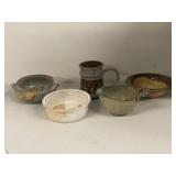 Lot of 5 Vintage Pottery Pieces including Faye Whisler