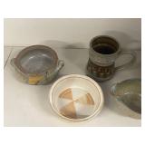 Lot of 5 Vintage Pottery Pieces including Faye Whisler