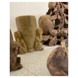 Collection of Carved Soapstone Brush Pots and Trinket Dishes