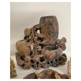 Collection of Carved Soapstone Brush Pots and Trinket Dishes