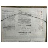 Antique Framed United States Great Republic Gold and Silver Mining Stock Certificate with Coupons