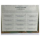 Antique Framed United States Great Republic Gold and Silver Mining Stock Certificate with Coupons