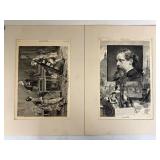 Set of 2 Antique Harper