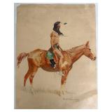 Frederic Remington 1905 Native American Rider Print