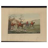 Set of 4 Framed Vintage Fox Hunting Prints with Horses and Hounds