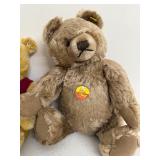 Steiff Teddy Bears Lot, Original Knopf Im Ohr German Plush, 2 Collectible Bears