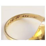10k Gold Engraved Locket Signet Ring Size 6, 5.33 grams