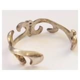 Sterling Silver Navajo Turquoise Cuff Bracelet Signed B Custer