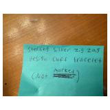 Sterling Silver Zigzag Cuff Bracelet - Unmarked