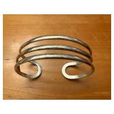 Sterling Silver Cuff Bracelet - Three-Band Open Spiral