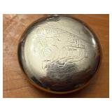 Vintage Elgin Pocket Watch on Ornate Multi-Chain Necklace with Fob & Locomotive Engraving