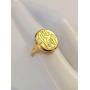 10k Gold Engraved Locket Signet Ring Size 6, 5.33 grams