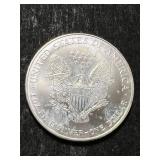 1999 AMERICAN SILVER EAGLE 1 TROY OZ .999 FINE SILVER IN COLOR