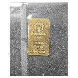 1/100TH TROY OZ .9999 FINE GOLD SCOTTSDALE BAR