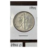 3x 1941D AU silver half dollars in great condition