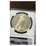 1922 MS62 Peace dollar coin graded by NGC