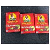 3 Boxes Of Sun-Maid Raisins