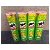 4 Party Sized Cans Of Sour Cream & Onion Pringles