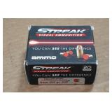 20 Ammo Inc Streak 9mm 124 Gr JHP Visual Ammo