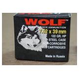 60 Wolf 7.62 x 39mm 122 Gr HP Steel Case Ammo