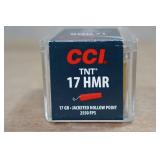50 CCI TNT .17 HMR 17 Gr JHP Ammo