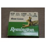 20 Remington Game Load .410 Bore 2-1/2" 6 Shot Shotshells