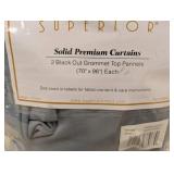 NEW SUPERIOR SOLID PREMIUM CURTAINS (2) GRAY