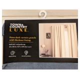 NEW TOWN & COUNTRY LUXE LINEN-LOOK CURTAIN PANELS-GRAY