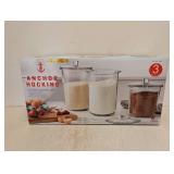 NEW ANCHOR HOCKING GOODE SUNDRY JAR GLASS STORAGE 3PK.