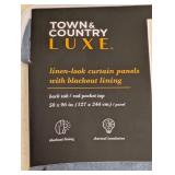 NEW TOWN & COUNTRY LUXE LINEN-LOOK CURTAIN PANELS-GRAY