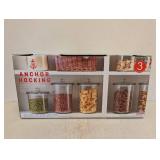 NEW ANCHOR HOCKING GOODE SUNDRY JAR GLASS STORAGE 3PK.