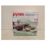 PYREX COLORS GLASS MIXING BOWLS WITH LIDS 8PC.