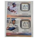 Lot of 2 Commemorative 70th Anniversary Logo Patches from 2021 - Ernie Banks, Eddie Murray